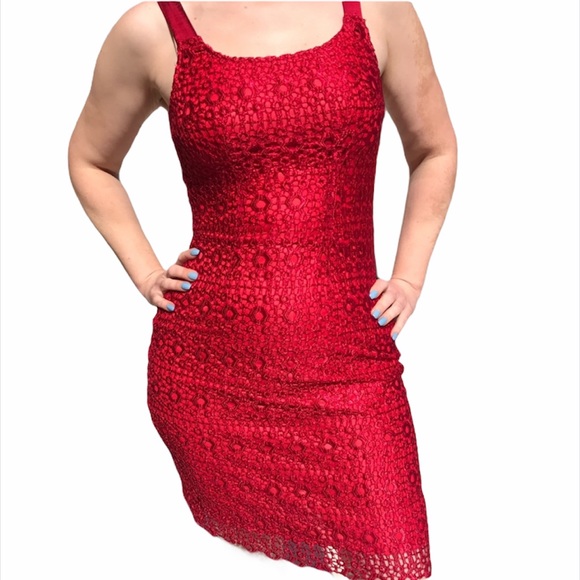 Red Lace Dress size M - Picture 8 of 8